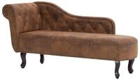 vidaXL Sitzbank Chaiselongue Braun Wildleder-Optik Liegesofa Wohnzimmer...