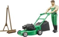 Bruder&reg; Spielfigur bworld G&auml;rtner mit Rasenm&auml;her und Gartenger&auml;ten (62103),...