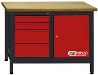 KS Tools Werkbank KS Tools Werkbank mit 4 Schubladen und 1 T&uuml;r, H840xB1200xT500mm