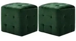 vidaXL Polsterhocker Pouf 2 Stk. Gr&uuml;n 30x30x30 cm Samtstoff (1 St) gr&uuml;n
