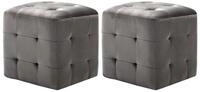 vidaXL Polsterhocker Pouf 2 Stk. Grau 30x30x30 cm Samtstoff (1 St)