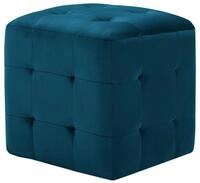 vidaXL Fu&szlig;hocker, Pouf 2 Stk. Blau 30x30x30 cm Samtstoff