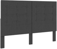 vidaXL Kopfteil, Bett Kopfteil Getuftet Dunkelgrau Stoff 140 x 200 cm