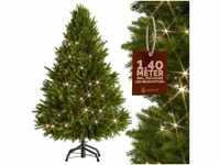 Casaria Künstlicher Weihnachtsbaum 140cm mit Lichterkette (107721)