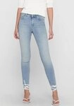 ONLY Ankle-Jeans ONLBLUSH MID SK ANK RAW mit leicht ausgefranstem Beinabschluss