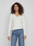 Vila V-Ausschnitt-Pullover VIRIL V-NECK L/S KNIT TOP - NOOS Materialmix, regular fit