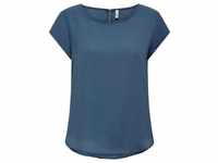 ONLY Kurzarmbluse ONLVIC S/S SOLID TOP NOOS PTM, blau