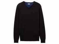 TOM TAILOR V-Ausschnitt-Pullover schwarz regular fit (1-tlg)