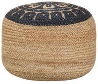 vidaXL Polsterhocker Handgefertigter Sitzpuff Blau 45 x 30 cm Jute (1 St)