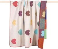 Wohndecke HONEY, PAD, Made in Europe, Wendefunktion, Patchwork Design, Motiv Herzen,