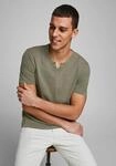 T-Shirt JACK & JONES "SPLIT NECK TEE", Herren, Gr. S, gr&uuml;n (dusky gr&uuml;n), Jersey,