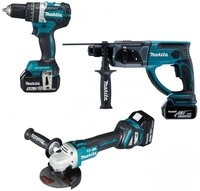 Makita Elektrowerkzeug-Set DLX3093TJ - Akku-Spezialset - blau/schwarz