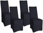 Beautissu Stuhlhusse Bankett Stuhlhussen 4er Set Leona, 45x90cm, Schwarz, legante