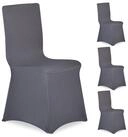 relaxdays Stuhlhusse 4er Set, Anthrazit