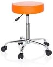 hjh OFFICE Arbeitshocker OPERATOR II Sitzhocker Kunstleder H&ouml;he, Rollhocker