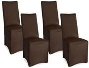 Beautissu Stuhlhusse Bankett Stuhlhussen 4er Set Leona, 45x90cm, Braun, legante