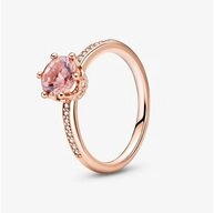 Pandora Solit&auml;rring Rose 188289C01 Solit&auml;r-Ring Rosafarbene Funkelnde Krone Gr. 52