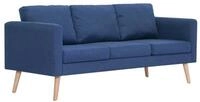 vidaXL Sofa, 3-Sitzer-Sofa Stoff Blau