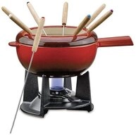 Spring Fondue Fondue-Garnitur 12-tlg. Saas-Fee rot, 2l, Gusseisen, emailliert,...