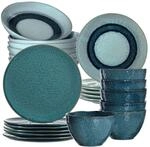 Geschirr-Set LEONARDO "Tafelservice Matera 24er Set", blau, 24, Keramik,