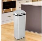 HOMCOM M&uuml;lleimer mit Sensor, f&uuml;r K&uuml;che, Silber