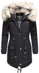 Navahoo Wintermantel Honigfee stylischer Baumwollparka mit Kunstfell-Kapuze