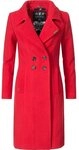 Navahoo Wintermantel Wooly edler Damen Trenchcoat in Wollmantel-Optik rot M (38)