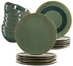 Geschirr-Set LEONARDO "Tafelservice Matera 18er Set", gr&uuml;n, 18, Keramik,