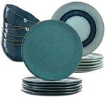Geschirr-Set LEONARDO "Tafelservice Matera 18er Set", blau, 18, Keramik,