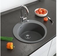 Bergstroem Granitsp&uuml;le, Grau, 50.5 x 50.5 cm Rund, Rund, 50.5/50.5 cm, Resistent