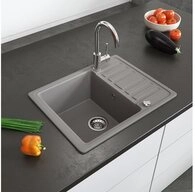 Bergstroem Granitsp&uuml;le, Beton, 58 x 46 cm mit Trockenplatz, Rechteckig,...