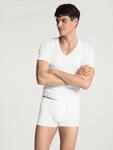 V-Shirt CALIDA "Evolution", Herren, Gr. XL (56), wei&szlig;, Interlock, Obermaterial: 94%
