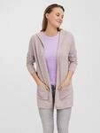 Strickjacke VERO MODA "VMDOFFY LS OPEN HOOD CARDIGAN GA NOOS", Damen, Gr. S, rosa