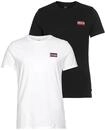 T-Shirt LEVI'S "LE 2PK CREWNECK GRAPHIC", Herren, Gr. S, schwarz-wei&szlig; (schwarz,