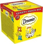 Dreamies DREAMIES&trade; Snacks Multipack Huhn, K&auml;se, Lachs 12 x 60g, Snack f&uuml;r:...