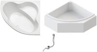 OTTOFOND Badewanne Set Eckwanne, (3-tlg), 1400 mm/420 mm, Eckwanne