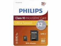 Philips microSDHC-Karte 16GB Class 10 Speicherkarte (inkl. SD-Adapter)