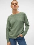 Vero Moda Rundhalspullover VMDOFFY LS O-NECK BLOUSE GA NOOS Materialmix, regular fit
