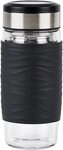 Emsa Thermobecher Tea Mug, 3-tlg., Edelstahl, Glas, Silikon, Teebecher, 400 ml,...
