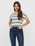 Vero Moda Kurzarmshirt VMWIDE STRIPE SL TOP GA JRS NOOS Viskosemischung