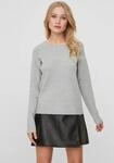 Rundhalspullover VERO MODA "VMDOFFY", Damen, Gr. L, grau (light grau melange),
