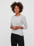 Rundhalspullover VERO MODA "VMCARE STRUCTURE LS O-NECK BLOUSE", Damen, Gr. XL, grau