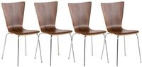 CLP Besucherstuhl Aaron (4er Set), mit Holzsitz und Metallgestell