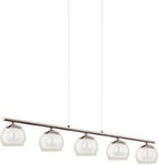 EGLO H&auml;ngeleuchte ROMAGNESE Pendellampe, Stahl und Glas, IP20, Esstischlampe, Lampe,