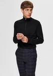 Troyer SELECTED "SLHBERG HALF ZIP CARDIGAN NOOS", Herren, Gr. L, schwarz, Strick,