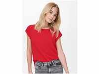 ONLY Kurzarmbluse ONLVIC S/S SOLID TOP NOOS PTM, rot