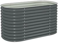 vidaXL Hochbeet Garten-Hochbeet 160x80x81 cm Verzinkter Stahl Grau (1 St)