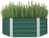 vidaXL Hochbeet Hochbeet 129x129x45 cm Verzinkter Stahl Gr&uuml;n (1 St)