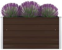 vidaXL Hochbeet Hochbeet 100 x 100 x 45 cm Verzinkter Stahl Braun (1 St)