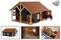Kids Globe Spielwelt KidsGlobe Farming Pferdestall Holz, Ma&iacute;&ocirc;stab 1:24 - mit 2